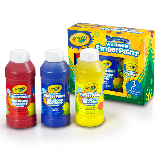 3 CT Washable Fingerpaint Bold Colors