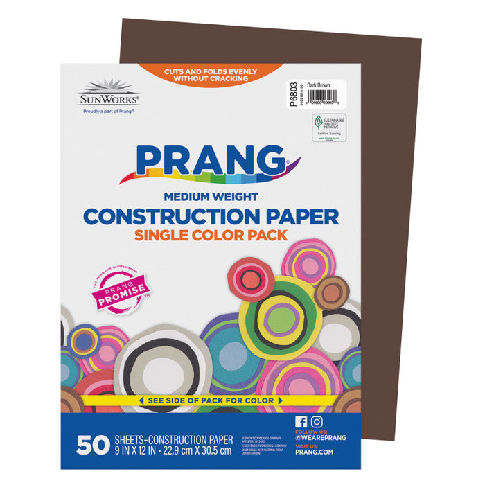 Construction Paper Dark Brown 9X12 50 Pack