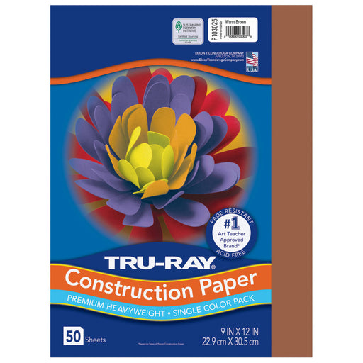 Tru Ray 9 X 12 Brown 50 Sht Construction Paper