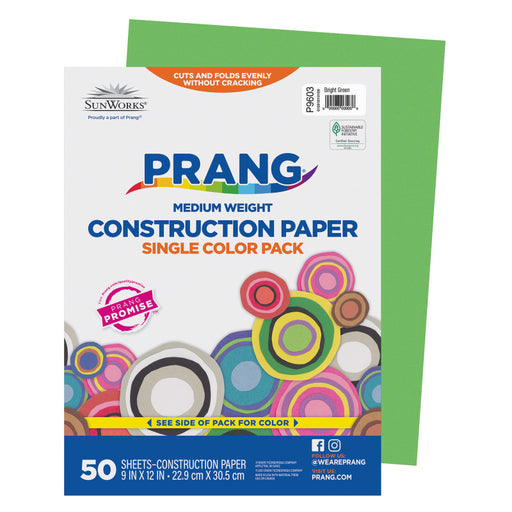 Construction Paper Brt Green 9X12 50PK