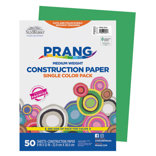 Construction Paper Hldy Green 9X12 50 Pack