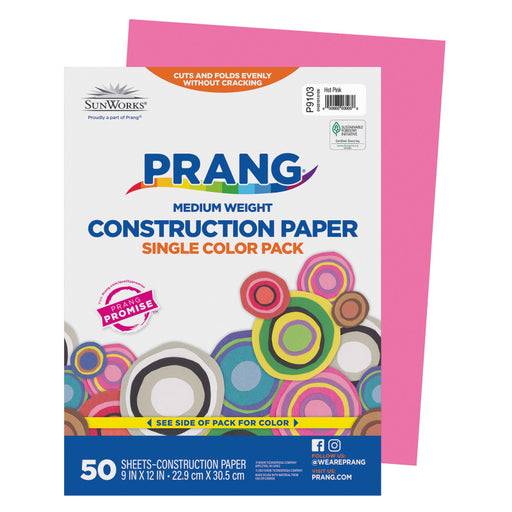 Construction Paper Hot Pink 9X12 50 Pack