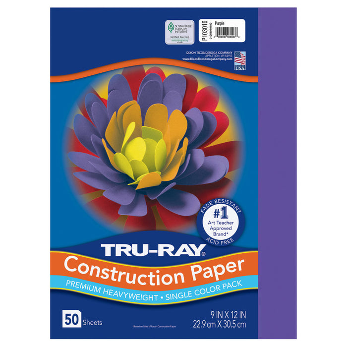 Tru Ray 9 X 12 Purple 50 Sht Construction Paper