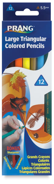 Prang Large Triangular Pencil Crayons - 12 Pack