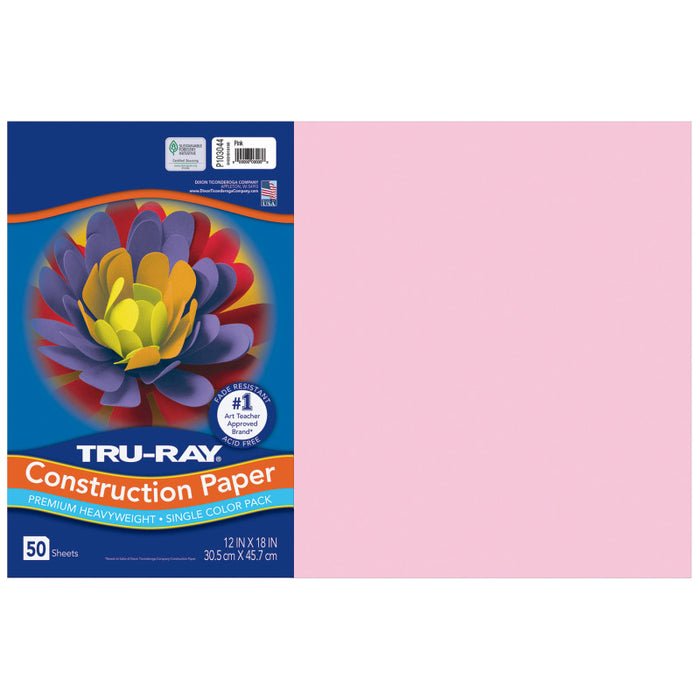 Tru Ray 12 X 18 Pink 50 Sht Construction Paper