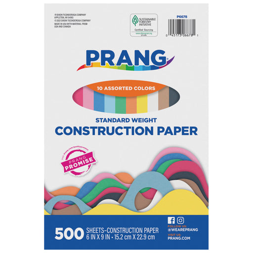 Lightweight Construction Paper 6X9 10 Colors 500SHT