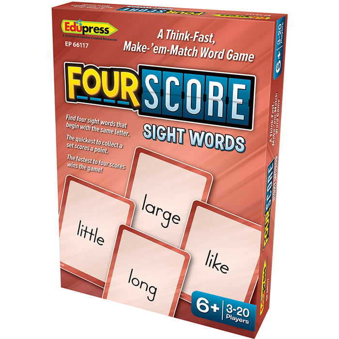 SIGHT WORDS FOUR SCORE CARD GAME