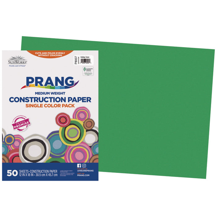 Construction Paper Hldy Green 12X18 50 Pack