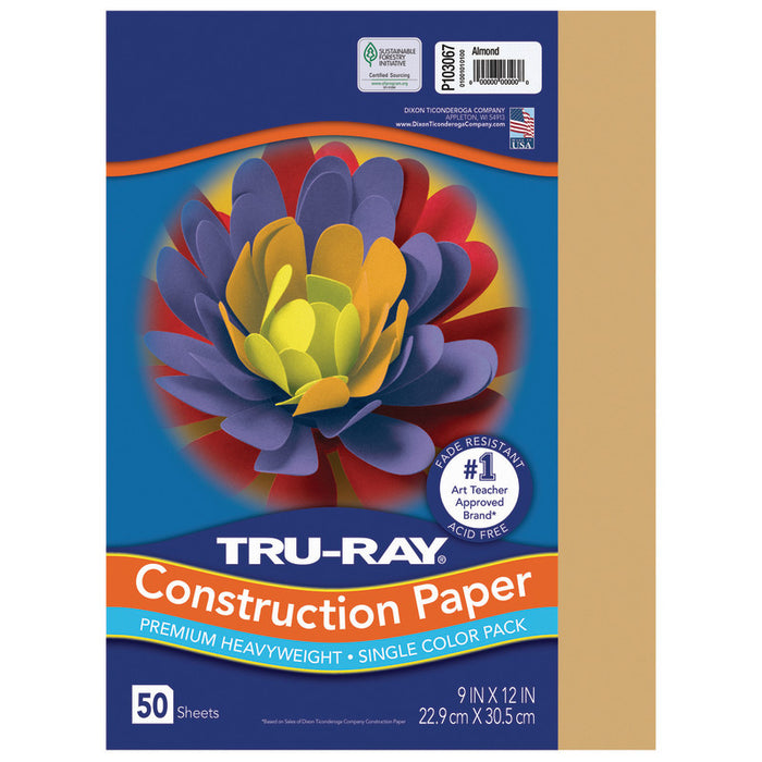 Construction Paper 9X12 Almond Truray Fadeless