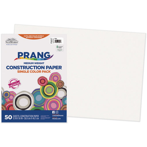 Construction Paper White 12X18 50PK