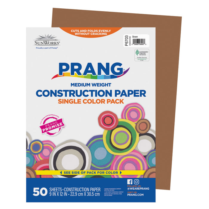 Construction Paper Brown 9X12 50PK