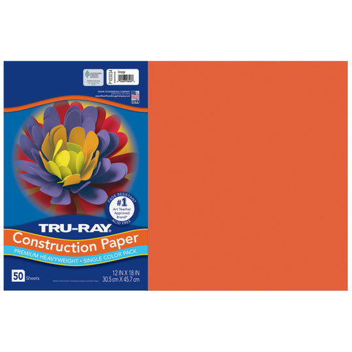 Tru Ray 12 X 18 Orange 50 Sht Construction Paper