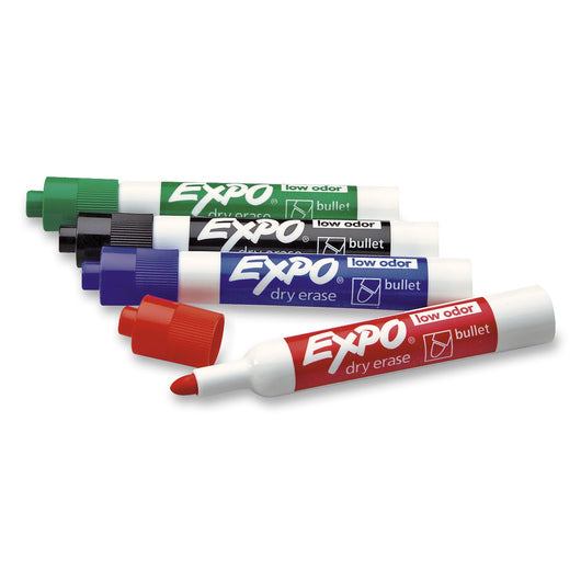 Pkg 4 Colour Dry Erase Markers Expo Thick Bullet (PST)