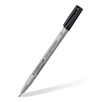 Staedtler (non-permanent) Fine Black Lumocolor 4 pk.