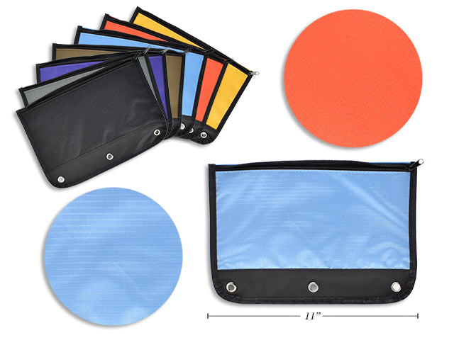 Canvas Pencil Pouch(s) 7 1/4" X 10 1/2" 3 Ring
