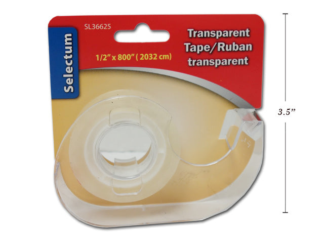 Clear Tape with dispenser 1/2" (PST)