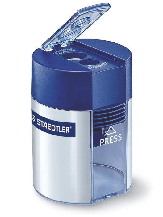 Pencil Sharpener 2 hole/ container Staedtler w/ Lid (PST)