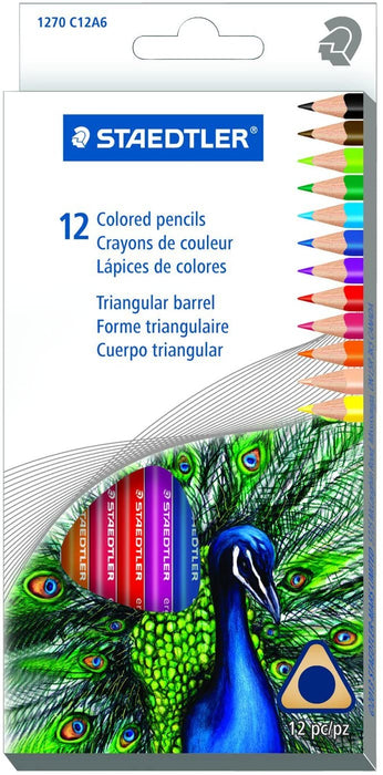 12 Pencil Crayons Staedtler Triangular Pre-Sharpened